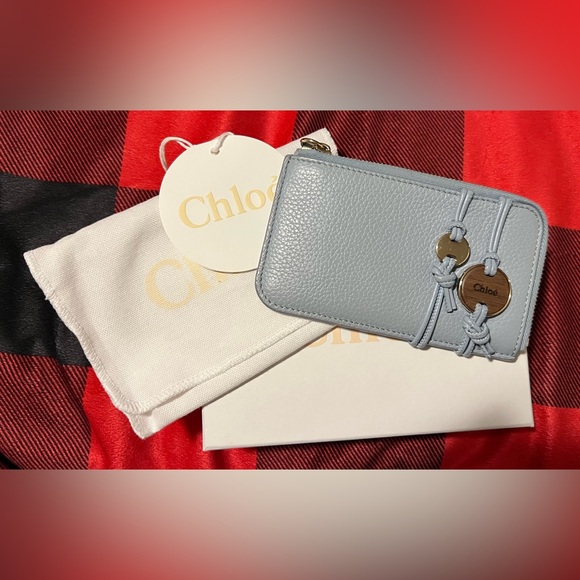 EUC Chloé Malou Small Wallet in shady blue with box and dust bag - Picture 2 of 15